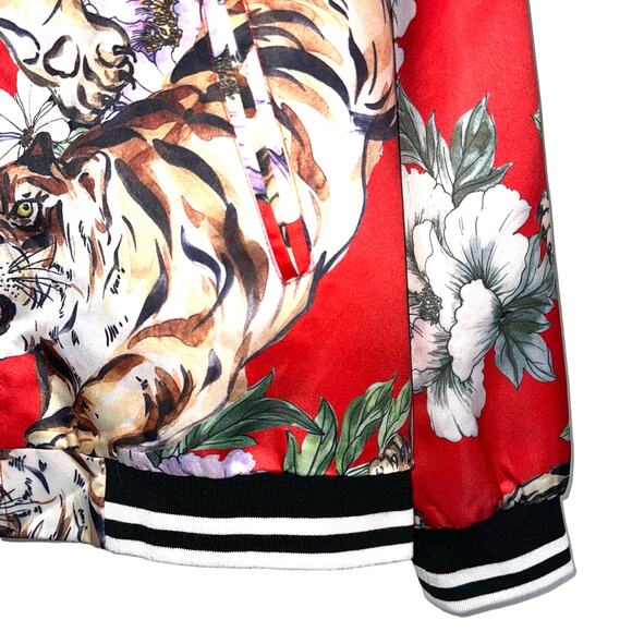 BoohooMAN Floral Tiger Sateen Bomber Jacket - Picture 4 of 12